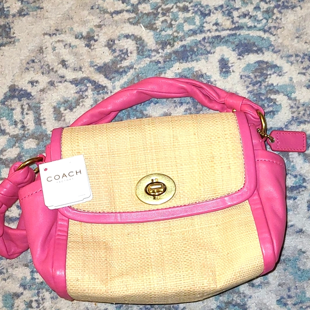 Coach NWT Mini Straw Bag
